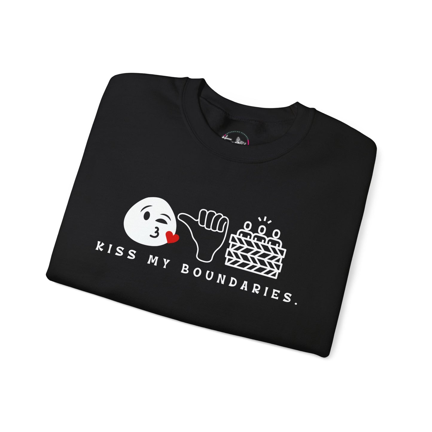 Kiss My Boundaries Emoji Heavy Blend™ Crewneck Sweatshirt