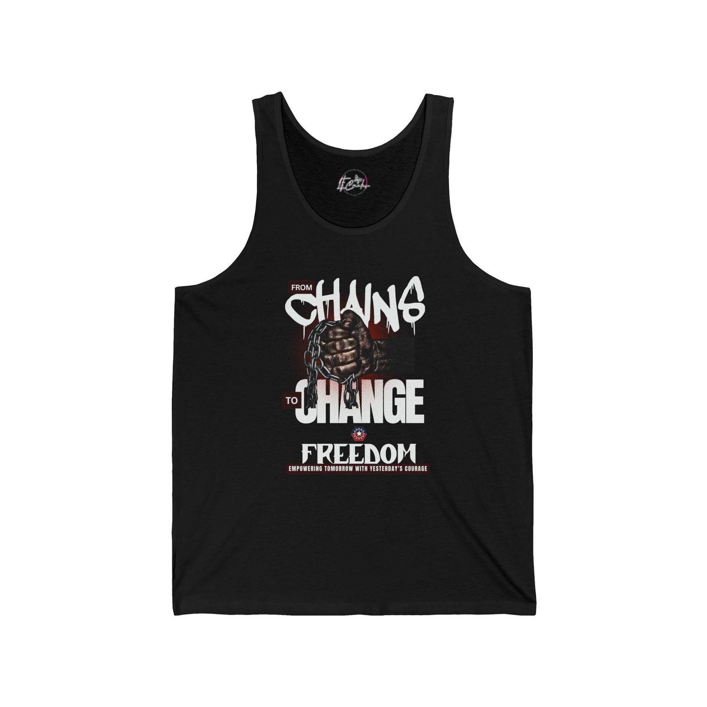 From Chains to Change Unisex Jersey Juneteenth Tank